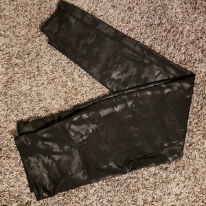 Spanx Camo Faux Leather Leggings